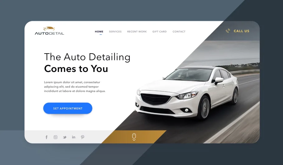 Site internet d’un service de lavage automobile à domicile